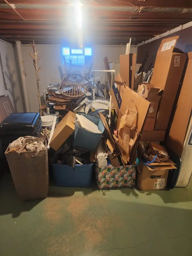 Roll-off dumpster container at job site for 2 Yard Dumpster Rental in Carbondale